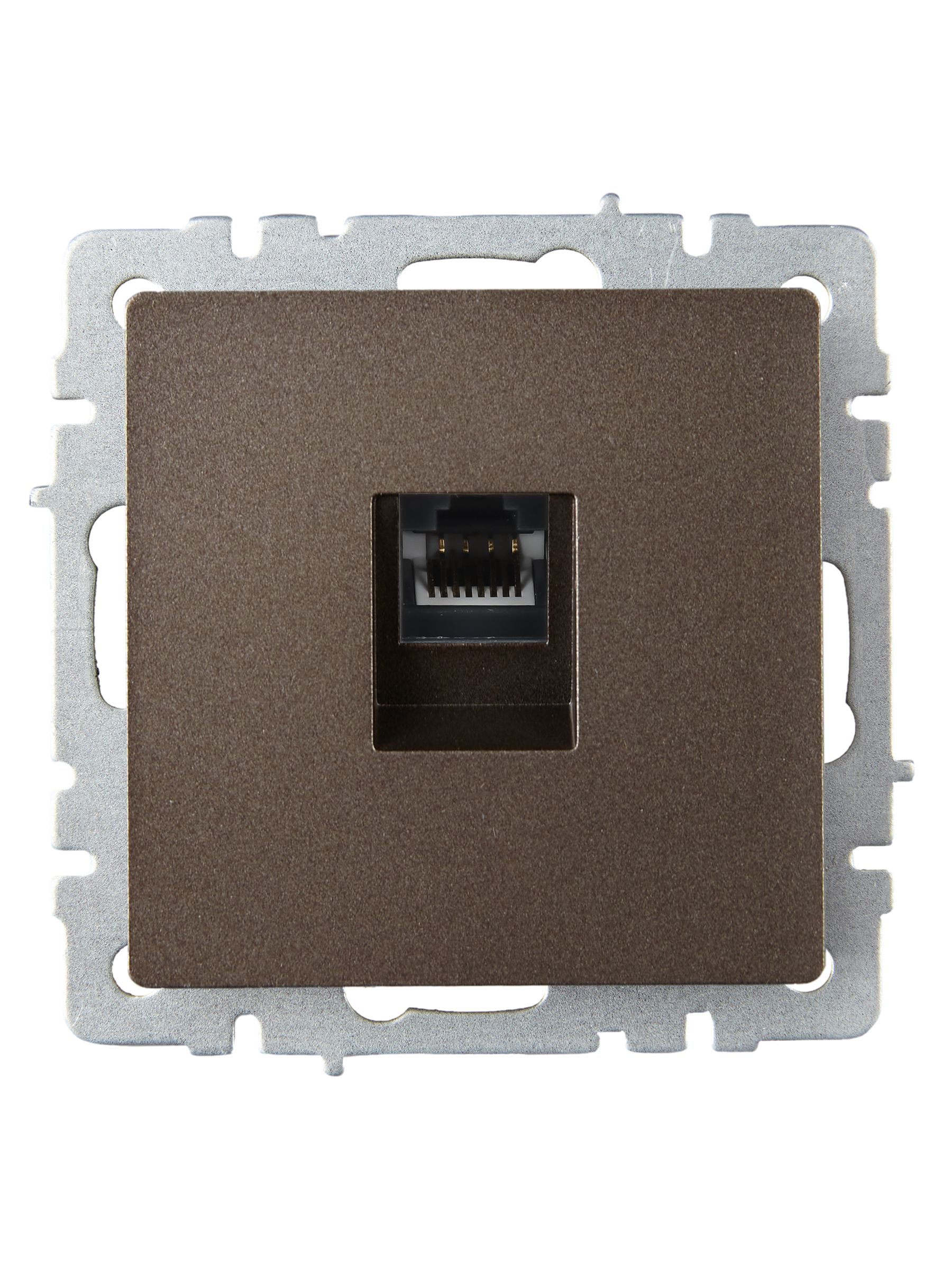 Розетка компьютерная RJ45 BRITE кат.6 РК11-БрТБ скрытой установки темная бронза (BR-K10-2-K45)