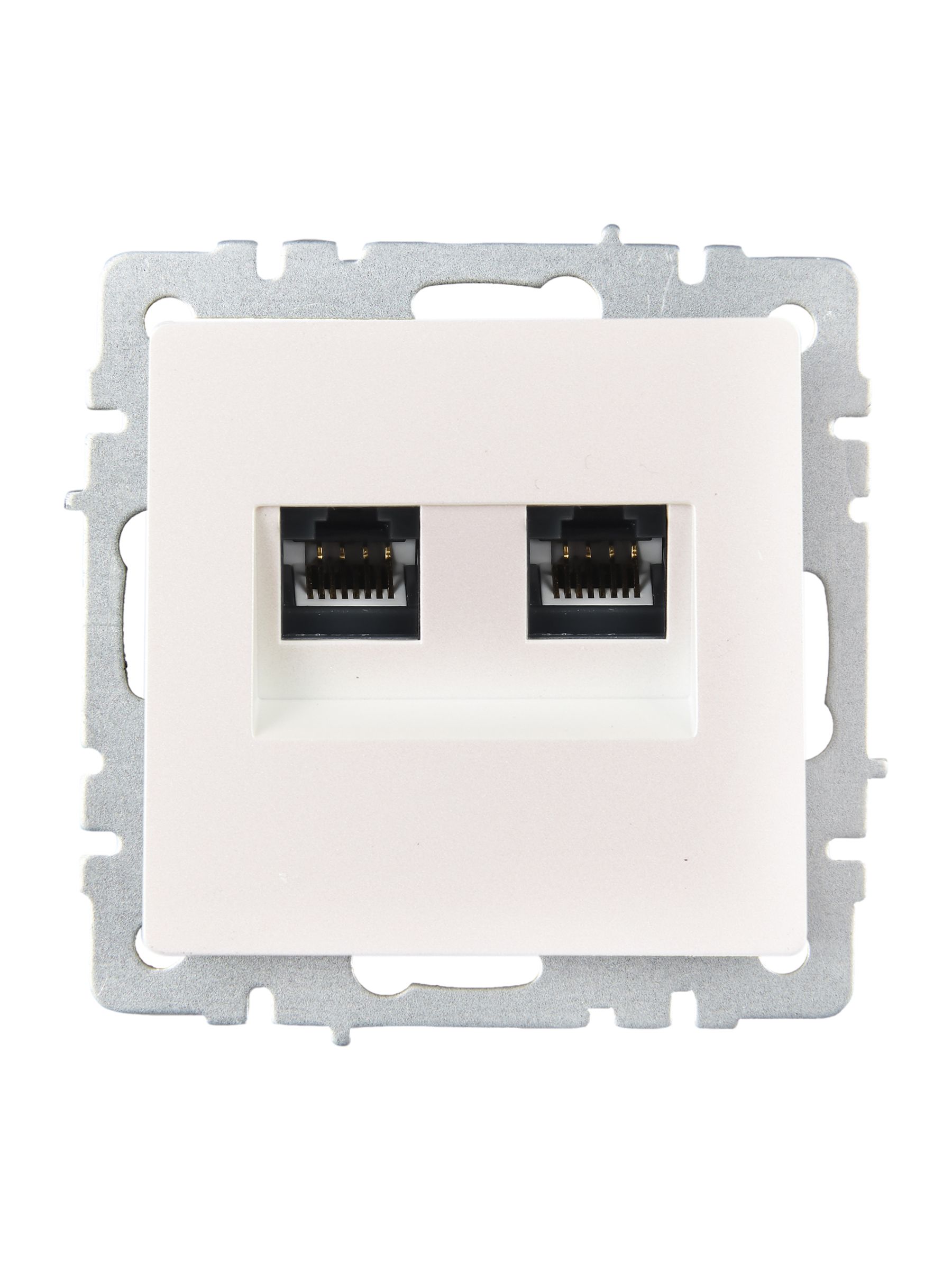 Розетка компьютерная двойная RJ45 BRITE кат.6 РК11-2-БрЖ скрытой установки жемчуг (BR-K20-2-K36)