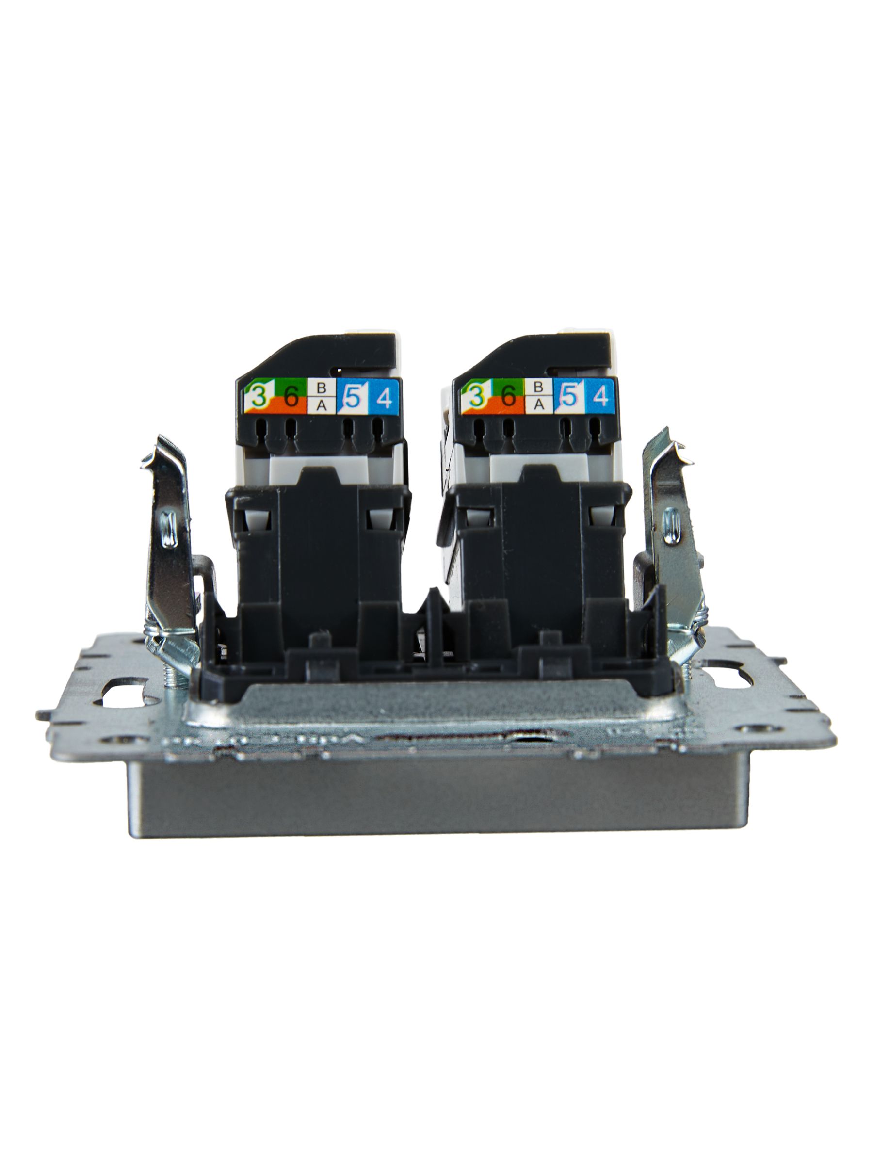 Розетка компьютерная двойная RJ45 BRITE кат.5E РК10-2-БрА скрытой установки алюминий (BR-K20-1-K47)
