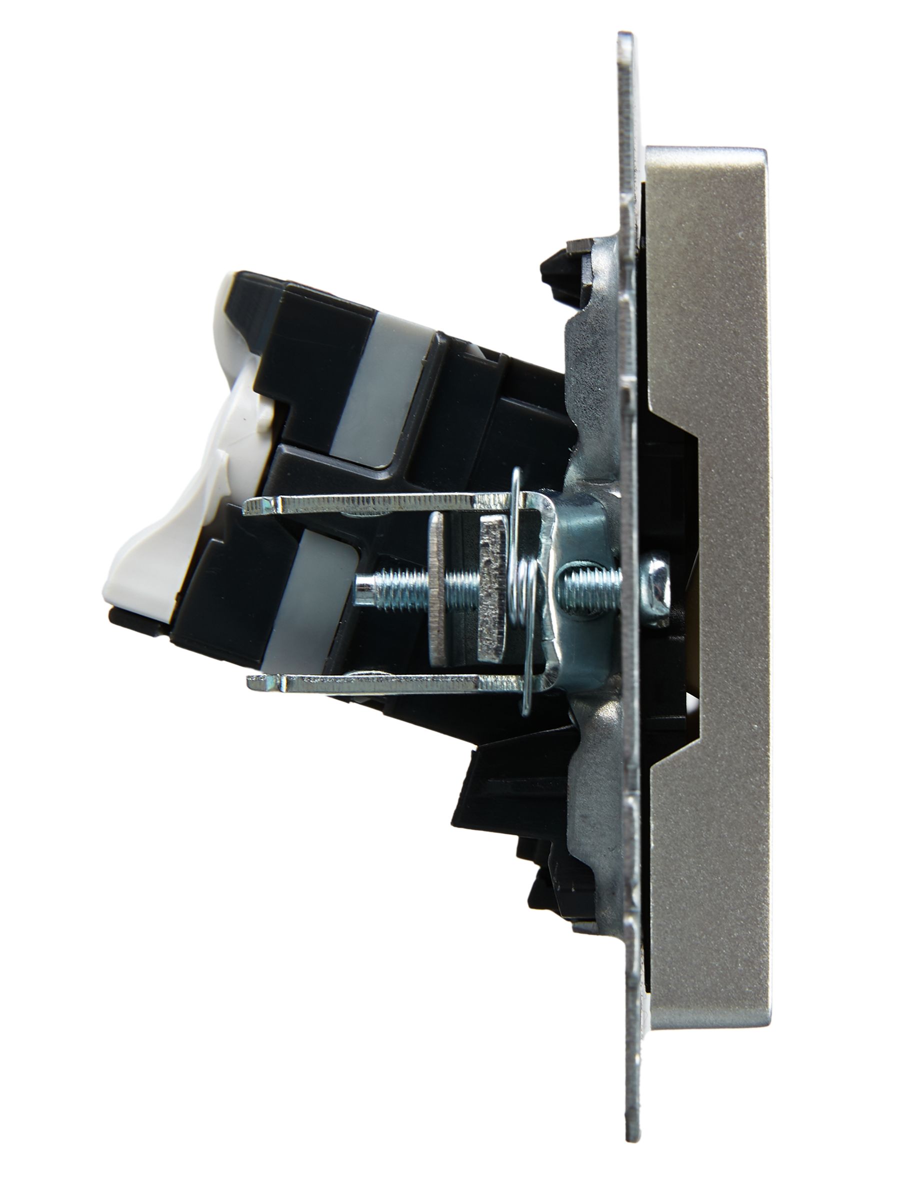Розетка компьютерная двойная RJ45 BRITE кат.5E РК10-2-БрА скрытой установки алюминий (BR-K20-1-K47)