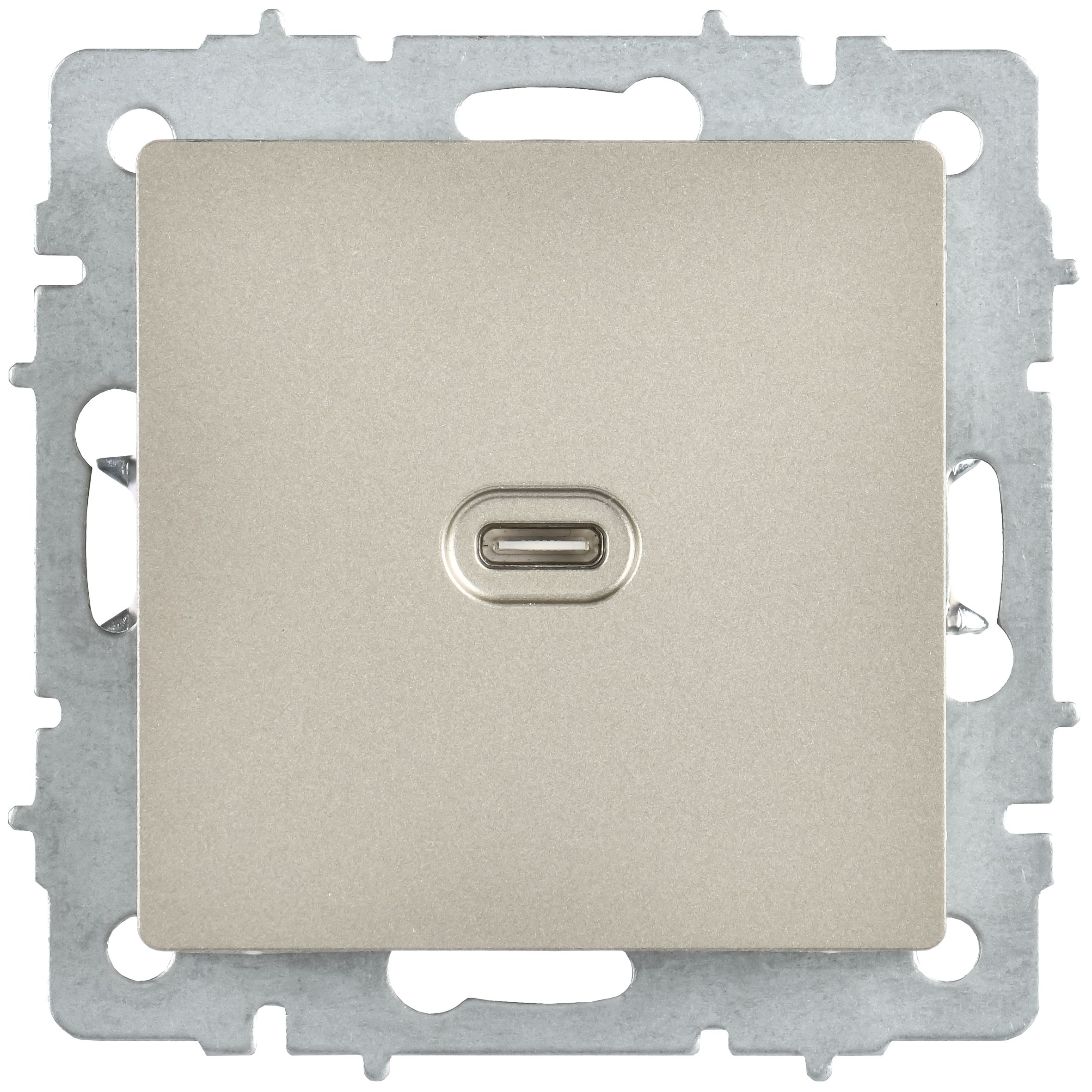 Розетка USB C BRITE 65Вт высокоскоростная зарядка РЮ12-1-БрШ скрытой установки шампань (BR-U13-065-K37)