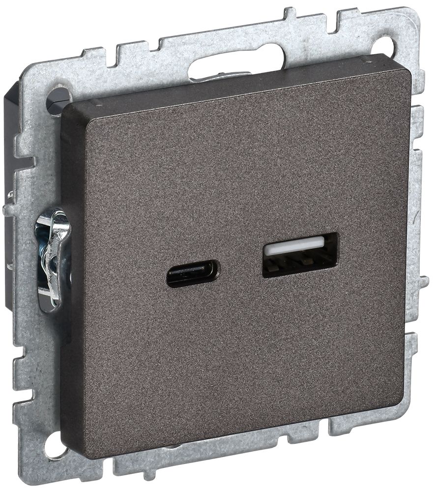 Розетка USB BRITE A+C 18Вт РЮ11-1-БрТБ скрытой установки темная бронза (BR-U22-018-K45)