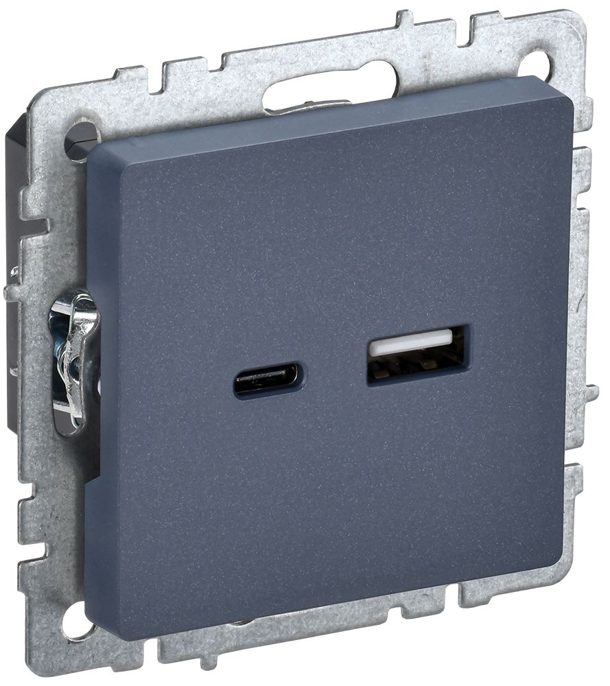 Розетка USB BRITE A+C 18Вт РЮ11-1-БрМ скрытой установки маренго (BR-U22-018-K35)