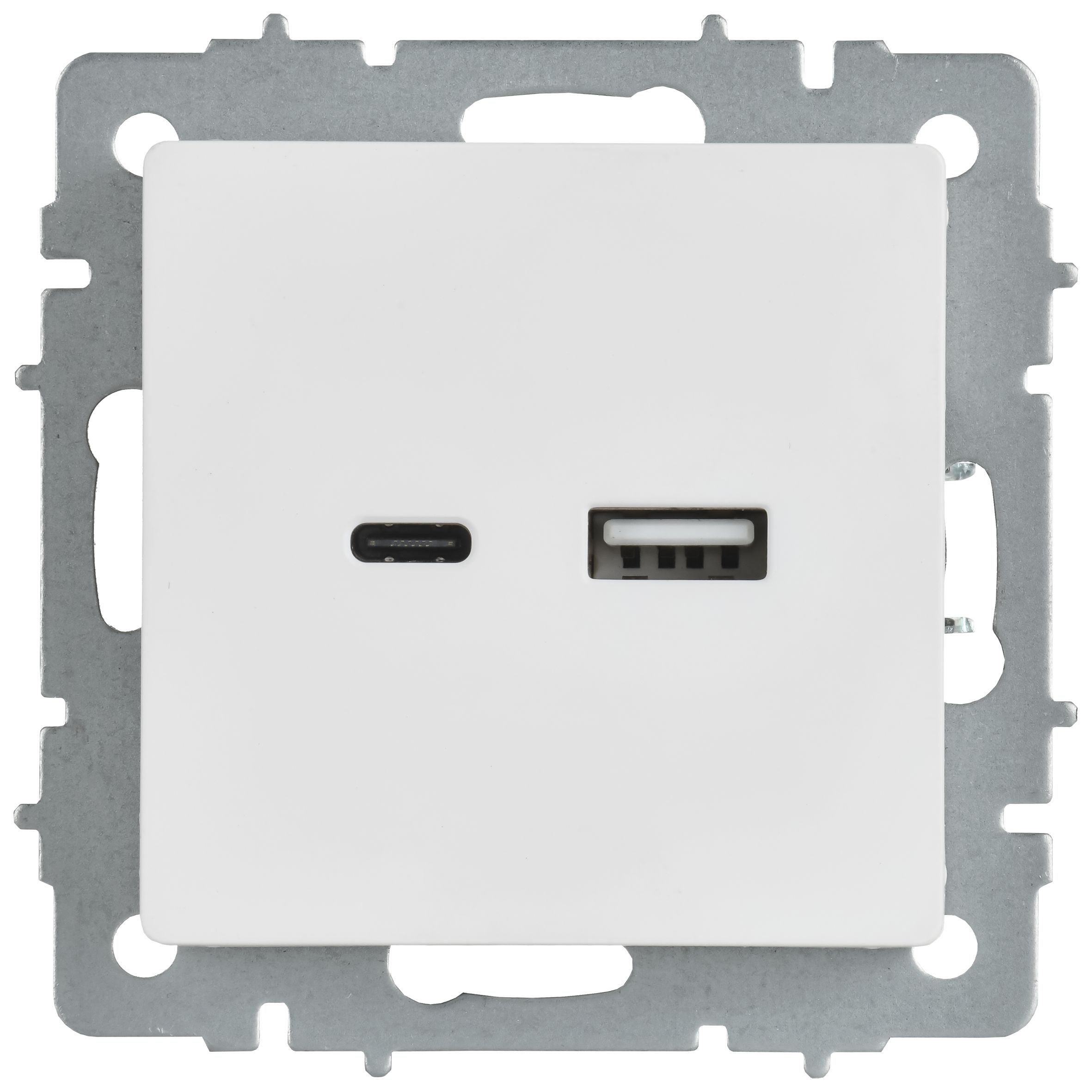 Розетка USB BRITE A+C 18Вт РЮ11-1-БрАБ скрытой установки арктический белый (BR-U22-018-K91)