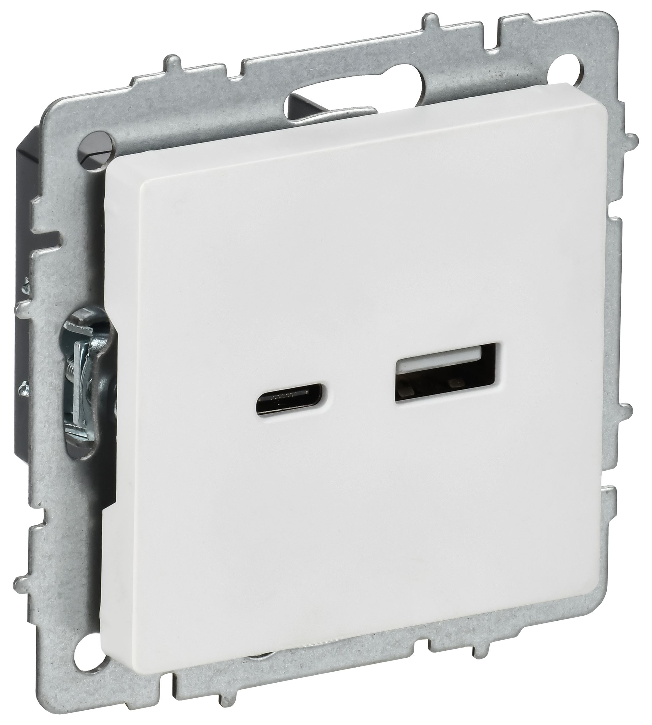 Розетка USB BRITE A+C 18Вт РЮ11-1-БрАБ скрытой установки арктический белый (BR-U22-018-K91)