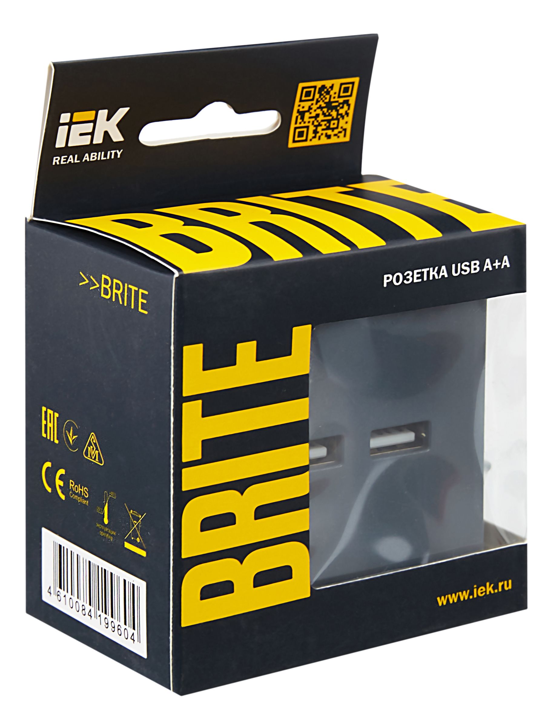 Розетка USB BRITE A+A 5В 3,1А РЮ10-1-БрМ скрытой установки маренго (BR-U21-D31-K35)