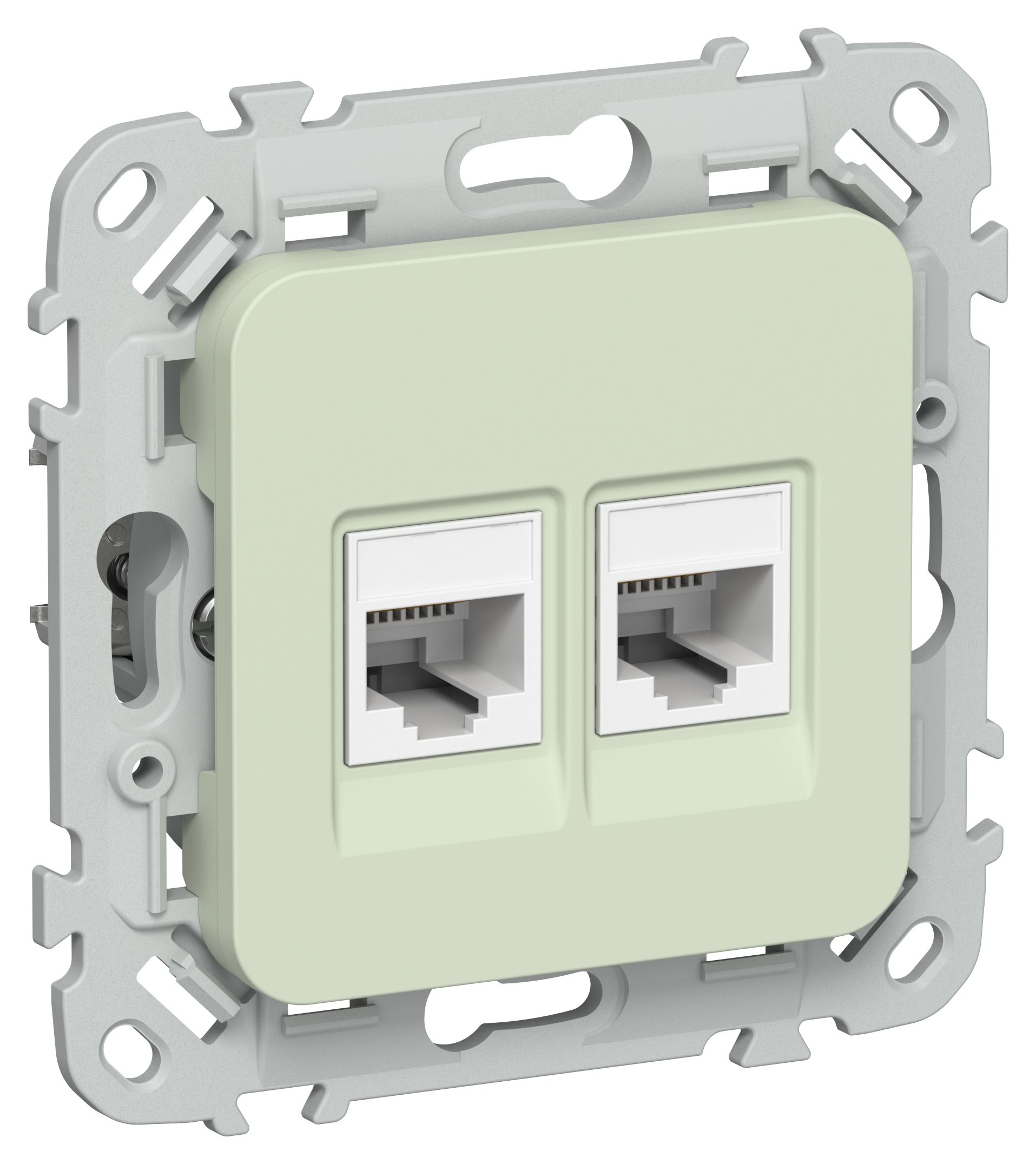 FLITE Розетка 2-местная компьютерная RJ45 кат 6 UTP РК6-2-0-ФлПр скрытой установки пурпурный (FI-K22-2-K99)