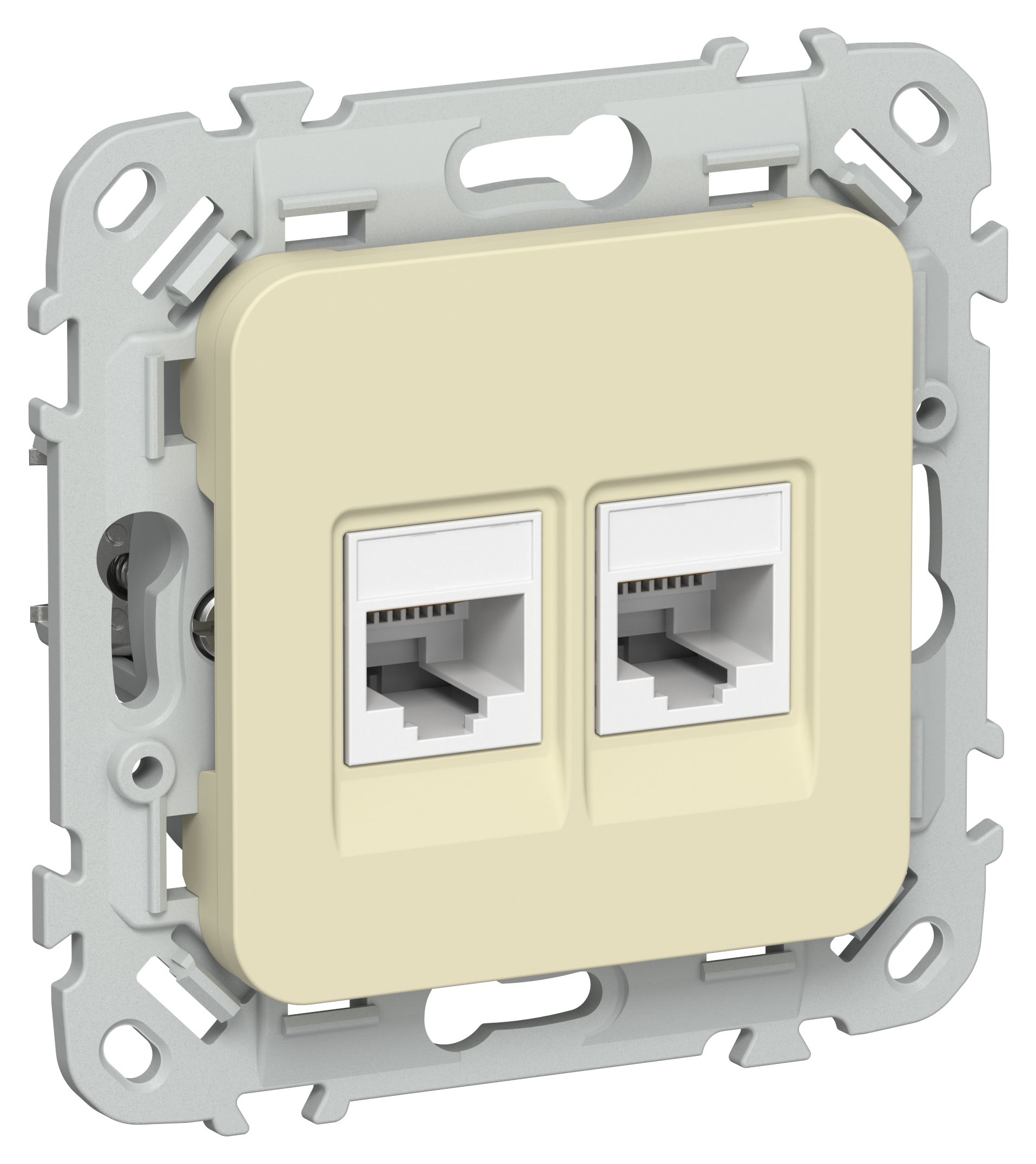 FLITE Розетка 2-местная компьютерная RJ45 кат 6 UTP РК6-2-0-ФлН скрытой установки навахо (FI-K22-2-K87)