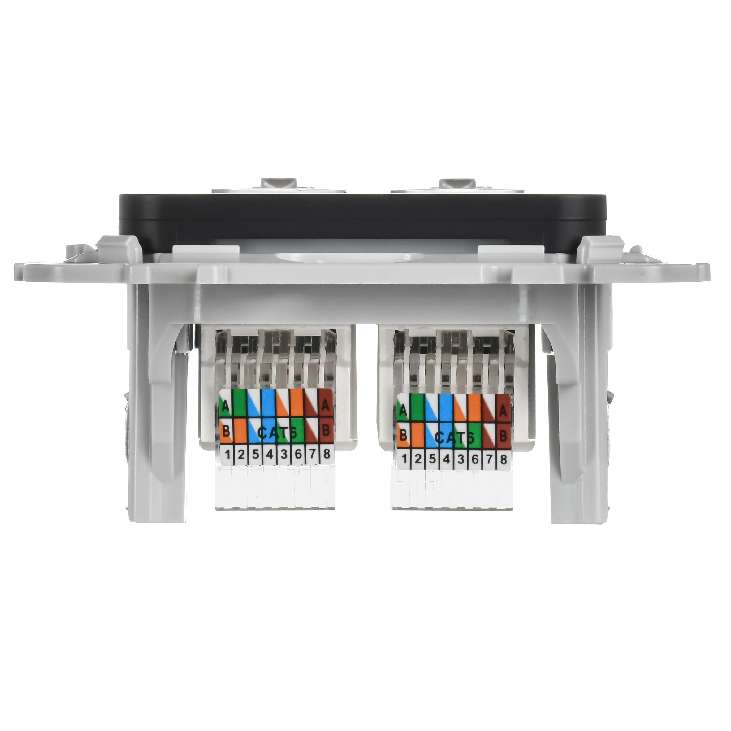 FLITE Розетка 2-местная компьютерная RJ45 кат 6 UTP РК6-2-0-ФлЧ скрытой установки черный (FI-K22-2-K02)