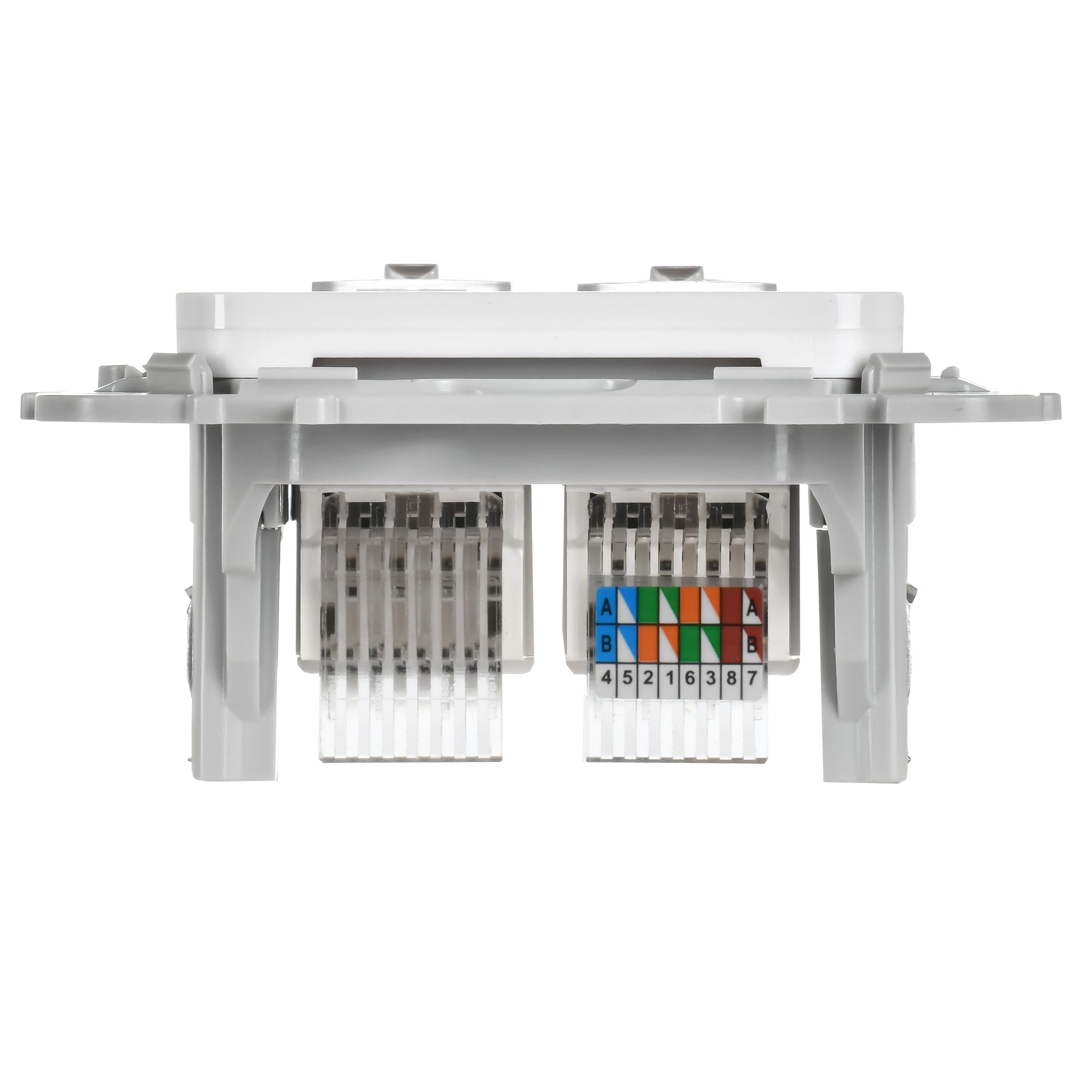 FLITE Розетка 2-местная RJ45/RJ11 кат 5Е/3 UTP РКТ5е/3-2-0-ФлБ скрытой установки белый (FI-KT22-1-K01)