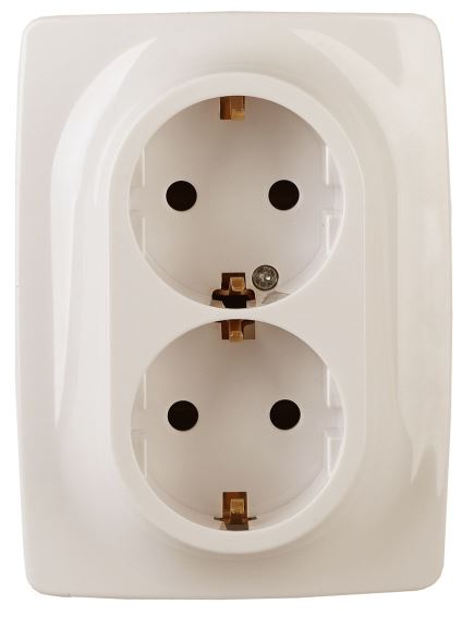 Розетка 12-2108-02 16А IP20 250В 2X2P+E серия 12 слоновая кость Schuko (Б0036443)