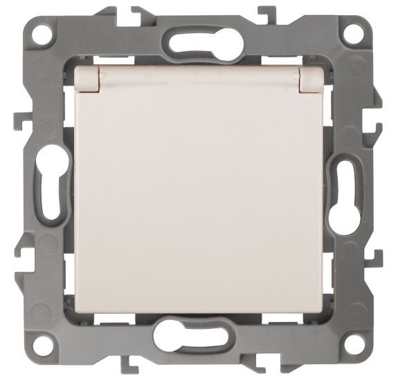 Розетка 12-2103-02 16А IP20 250В 2P+E серия 12 слоновая кость Schuko (Б0014694)