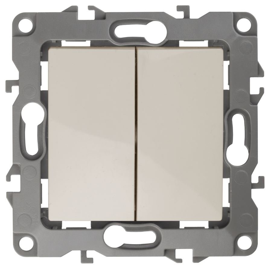 Выключатель 2-кл. IP20 12-1104-02 250В 10АХ слоновая кость ЭРА (Б0014646)