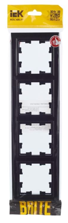 Рамка 4-местная РУ-4-БрЧ IP20 черная BRITE (BR-M42-K02)