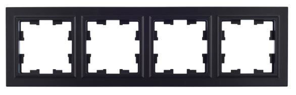 Рамка 4-местная РУ-4-БрЧ IP20 черная BRITE (BR-M42-K02)