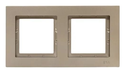 Рамка 2-местная, IP44, шампань, пластик Эпика (UP1-FPC-02-44)