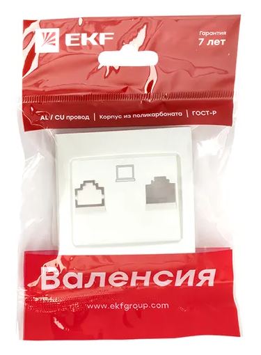 Валенсия Лицевая панель розетки RJ-45 1-местная сталь (ESK01-L-035-30)