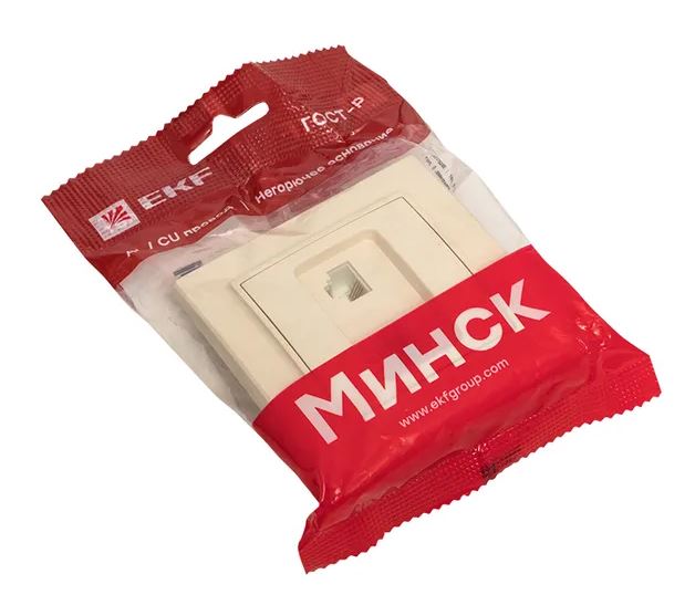 Минск Розетка RJ-45+Phone СП бежевый (ERK00-135-20)