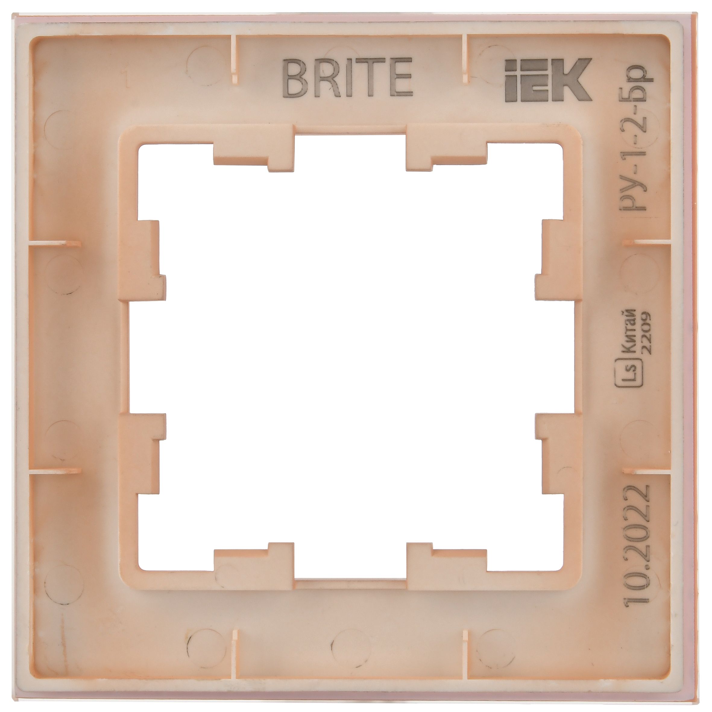 Рамка 1-местная РУ-1-2-БрП стекло персиковый матовый BRITE (BR-M12-G-31-K96)