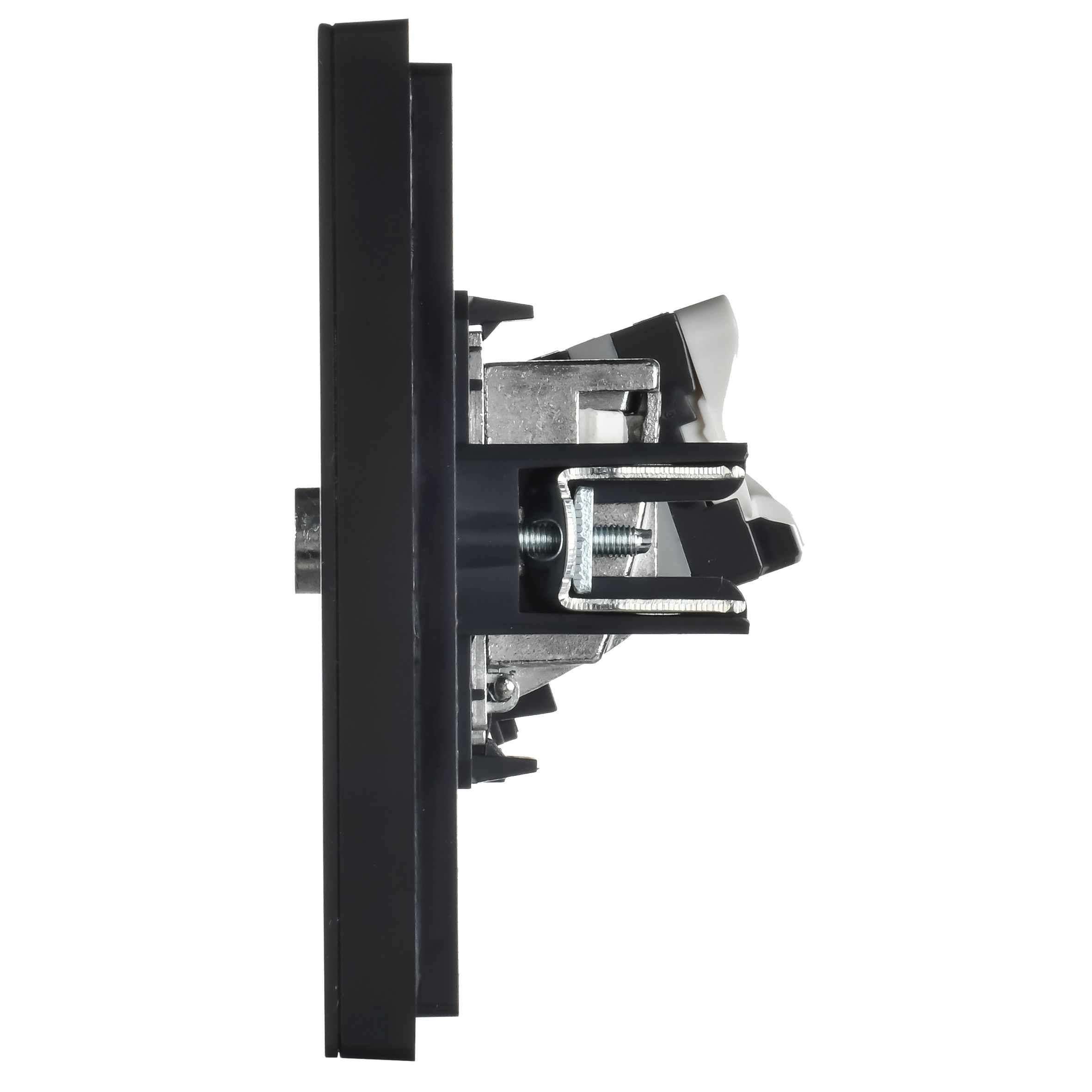 FORTE&PIANO Розетка двойная TV+RJ45 кат.5E FP136M скрытой установки металл черный (FP-AK20-1-M-K02)