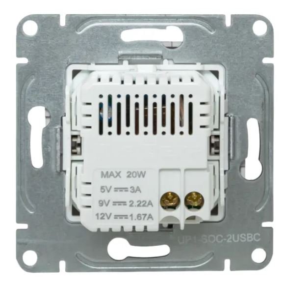 Механизм розетки USB-C - 2 шт, шампань Эпика (UP1-SOC-2USBC)