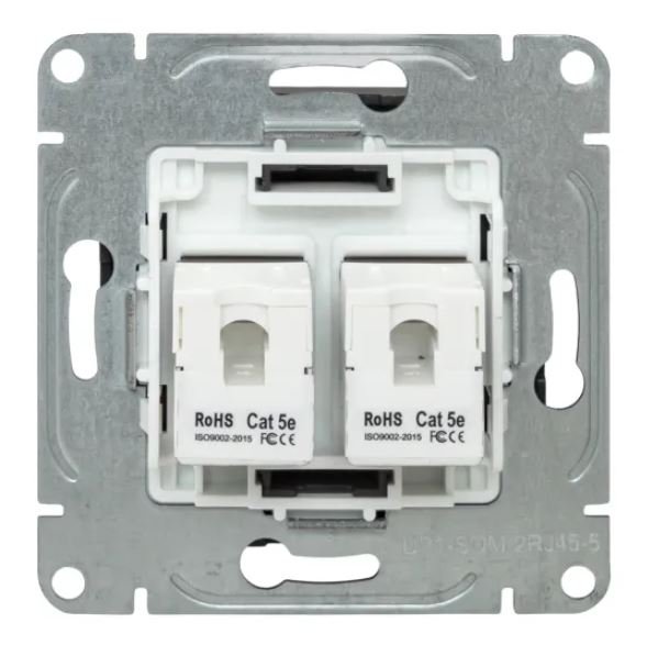 Механизм розетки RJ45 - 2 шт, (cat5), мокко Эпика (UP1-SOM-2RJ45-5)