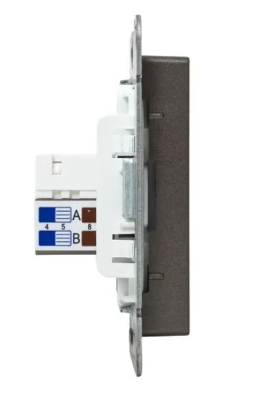 Механизм розетки RJ45 - 2 шт, (cat5), мокко Эпика (UP1-SOM-2RJ45-5)