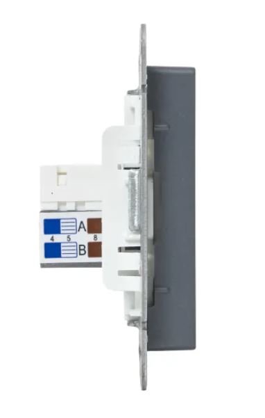 Механизм розетки RJ45 - 2 шт, (cat5), графит Эпика (UP1-SOG-2RJ45-5)