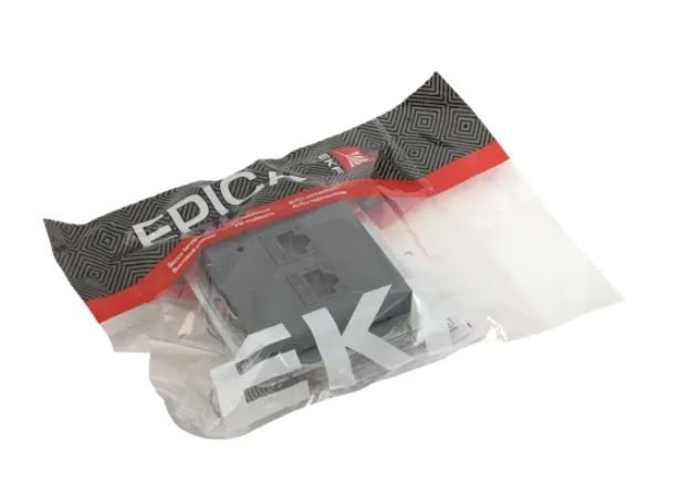 Механизм розетки RJ45 - 2 шт, (cat5), графит Эпика (UP1-SOG-2RJ45-5)