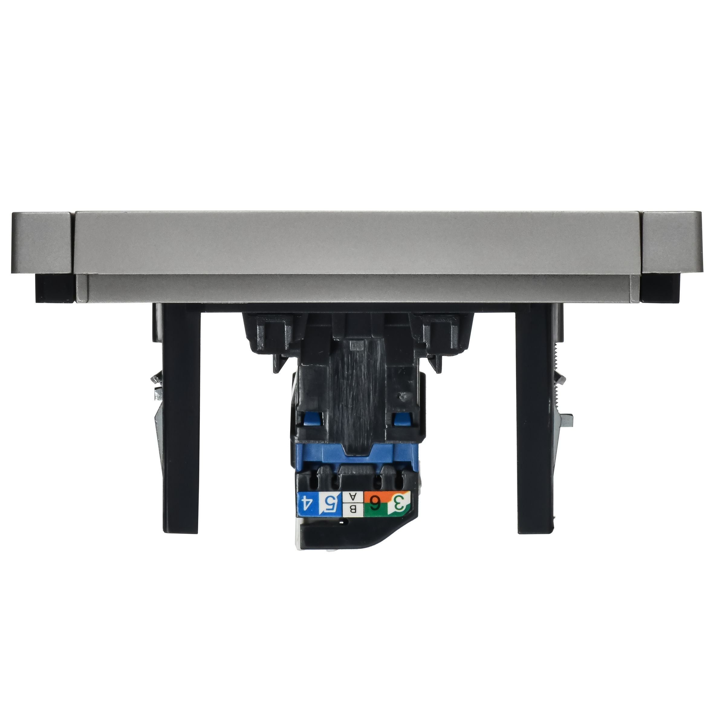 FORTE&PIANO Розетка компьютерная RJ45 кат.6 FP531 скрытой установки сталь (FP-K10-2-K46)