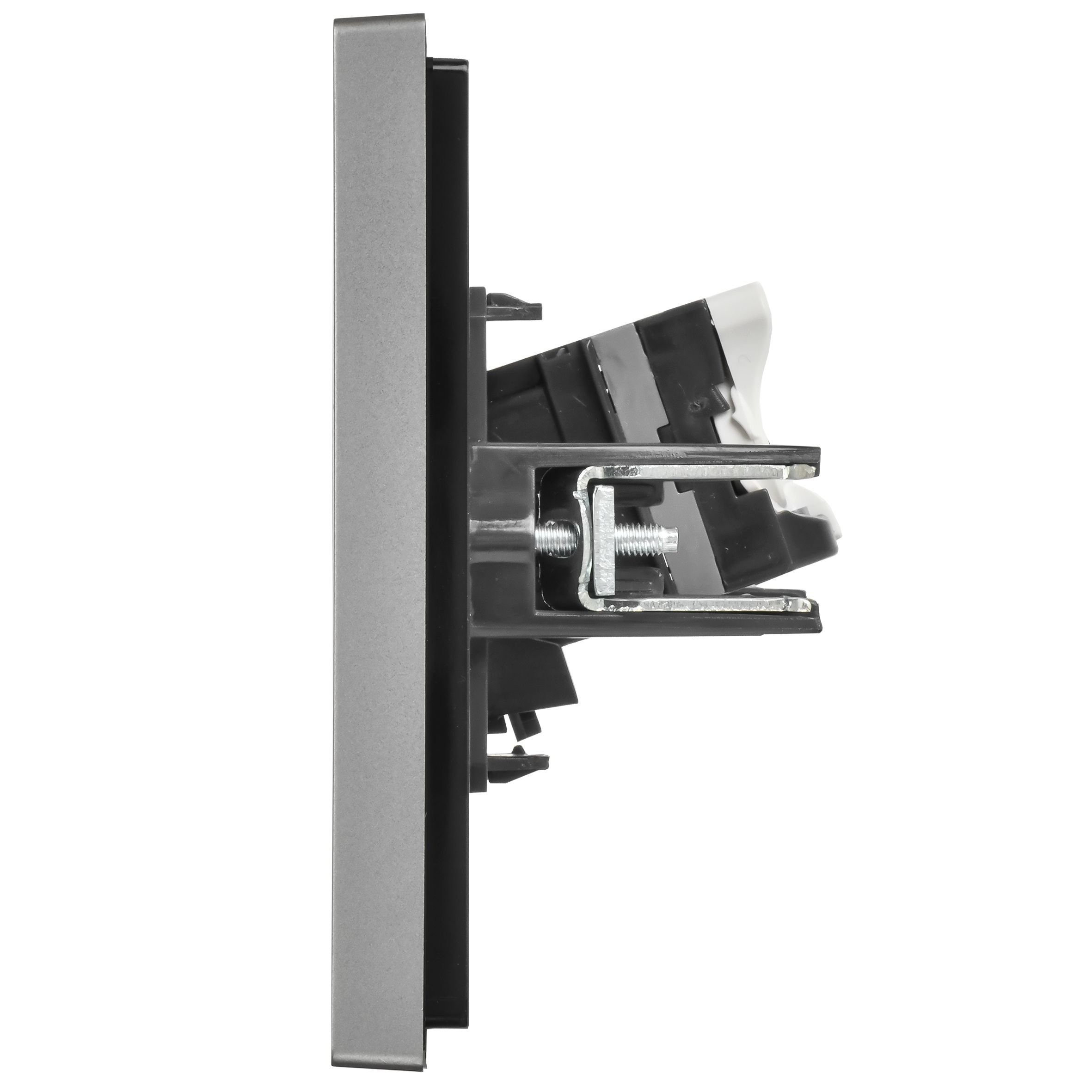 FORTE&PIANO Розетка компьютерная двойная RJ45 кат.5E FP533 скрытой установки сталь (FP-K20-1-K46)