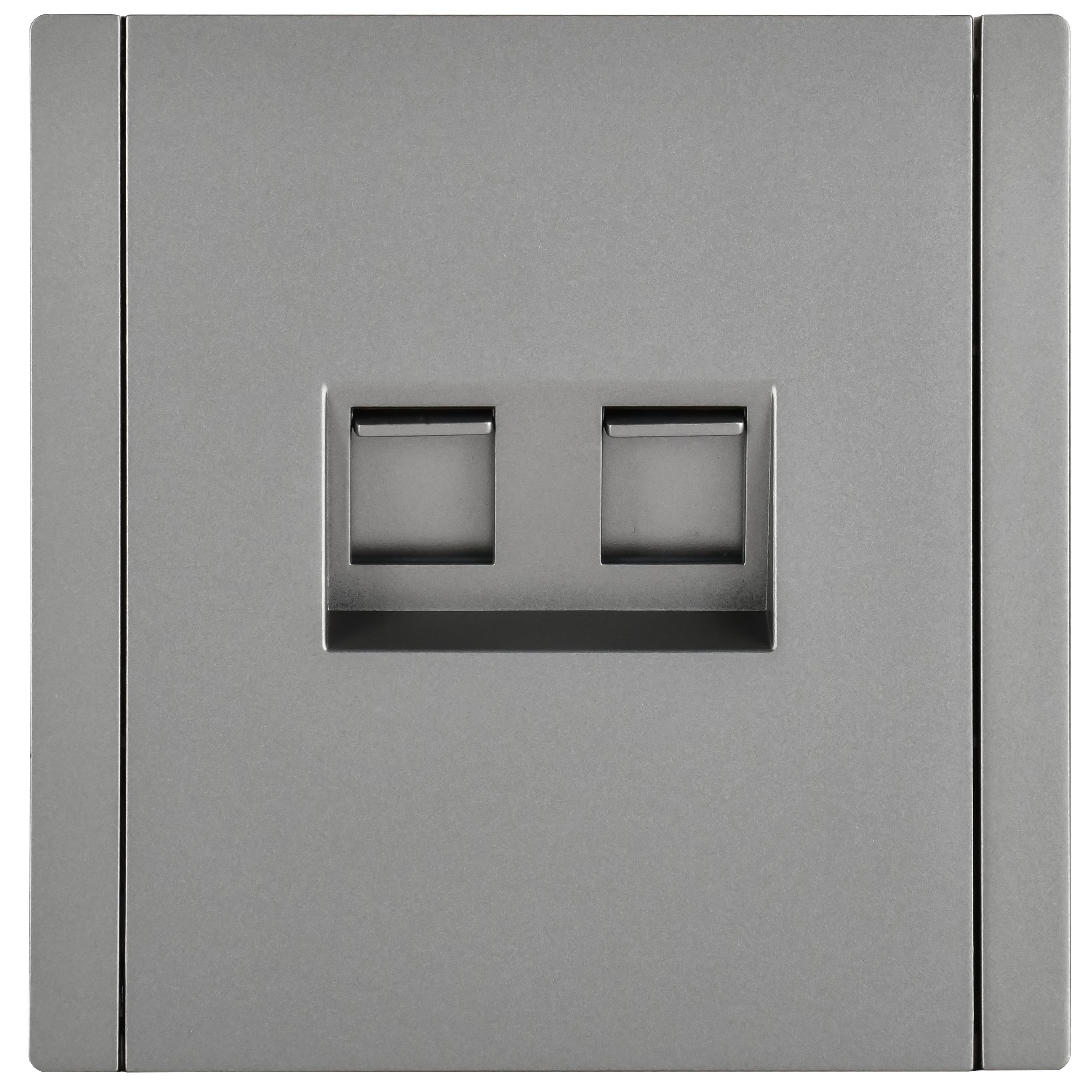 FORTE&PIANO Розетка компьютерная двойная RJ45 кат.5E FP533 скрытой установки сталь (FP-K20-1-K46)