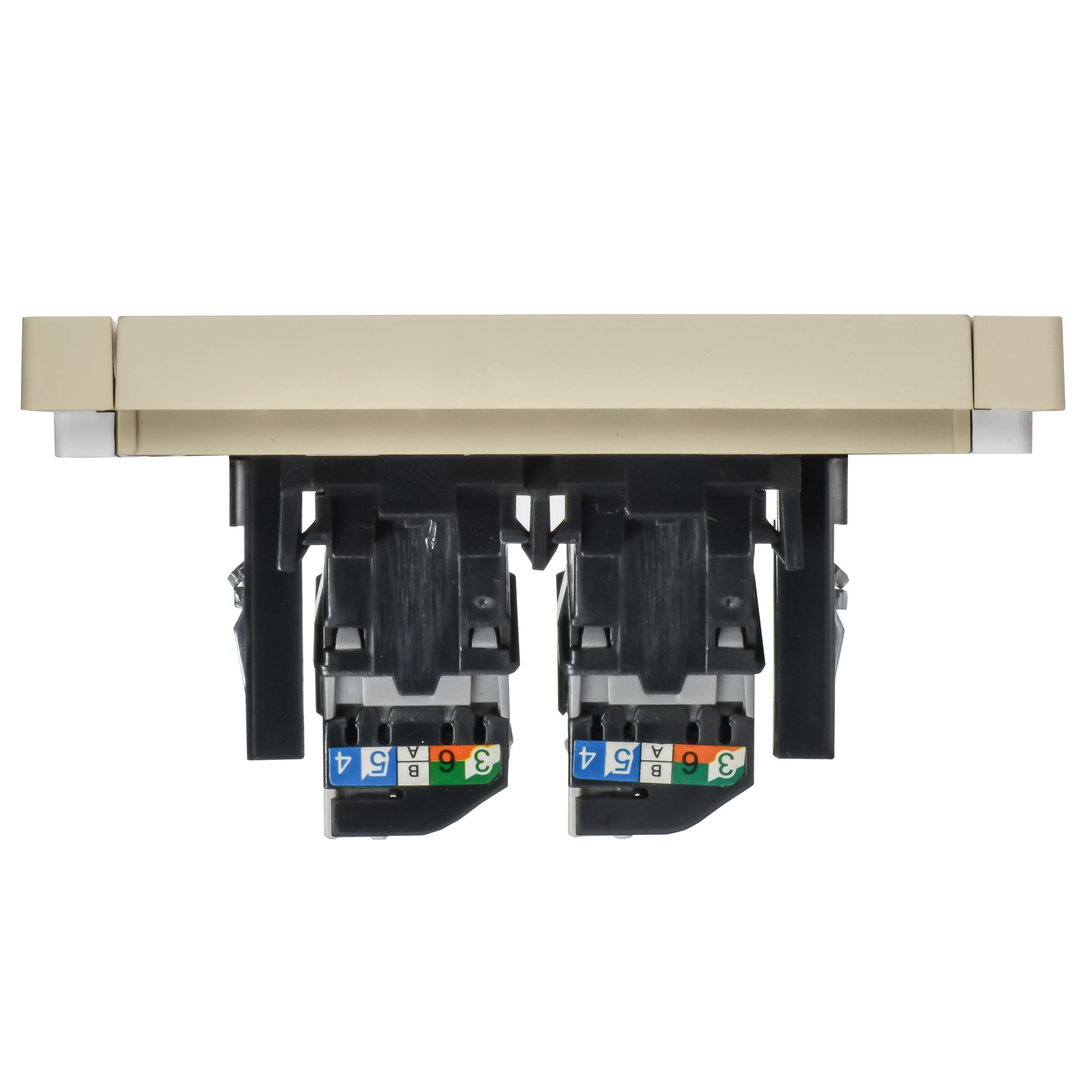 FORTE&PIANO Розетка компьютерная двойная RJ45 кат.5E FP433 скрытой установки ваниль (FP-K20-1-K10)