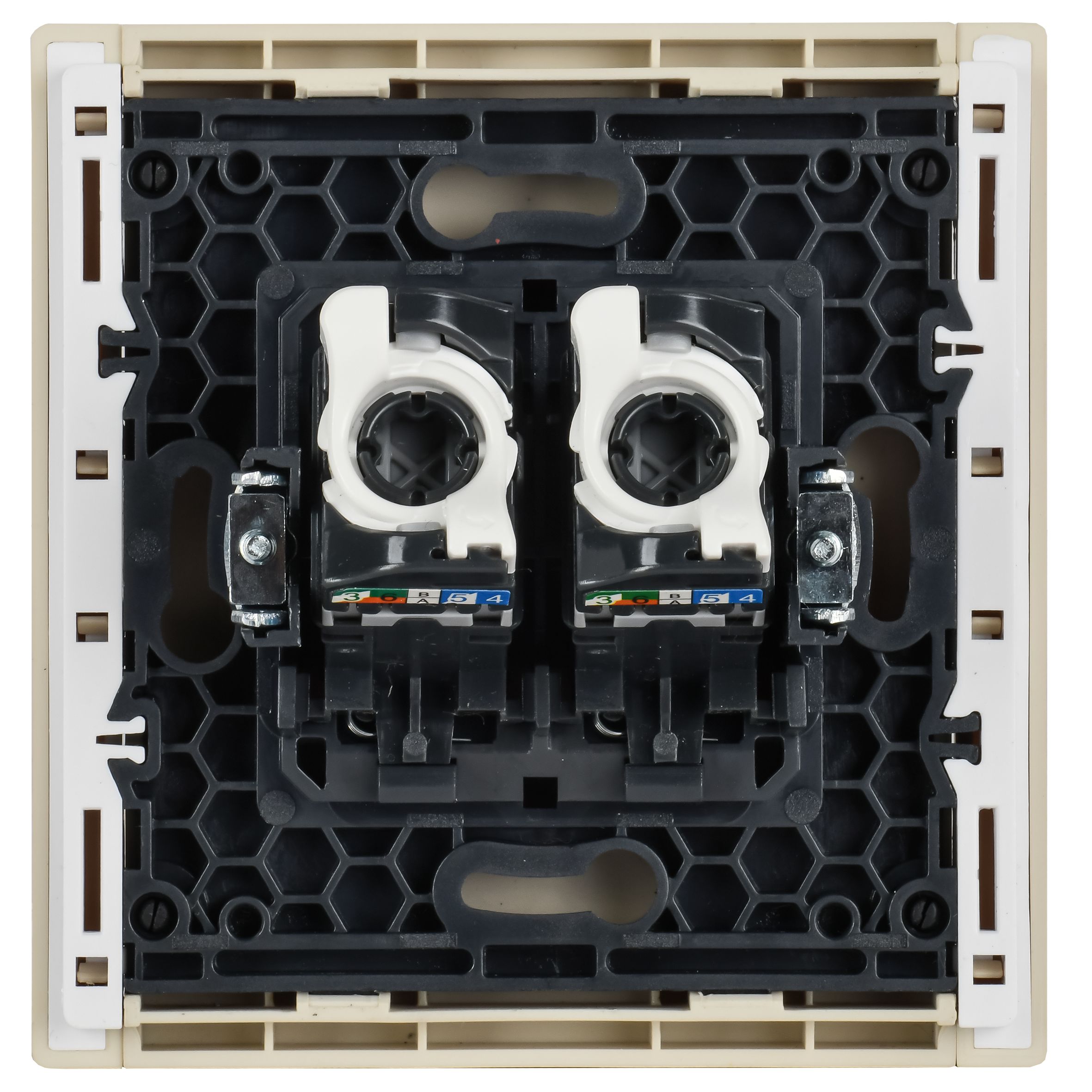 FORTE&PIANO Розетка компьютерная двойная RJ45 кат.5E FP433 скрытой установки ваниль (FP-K20-1-K10)