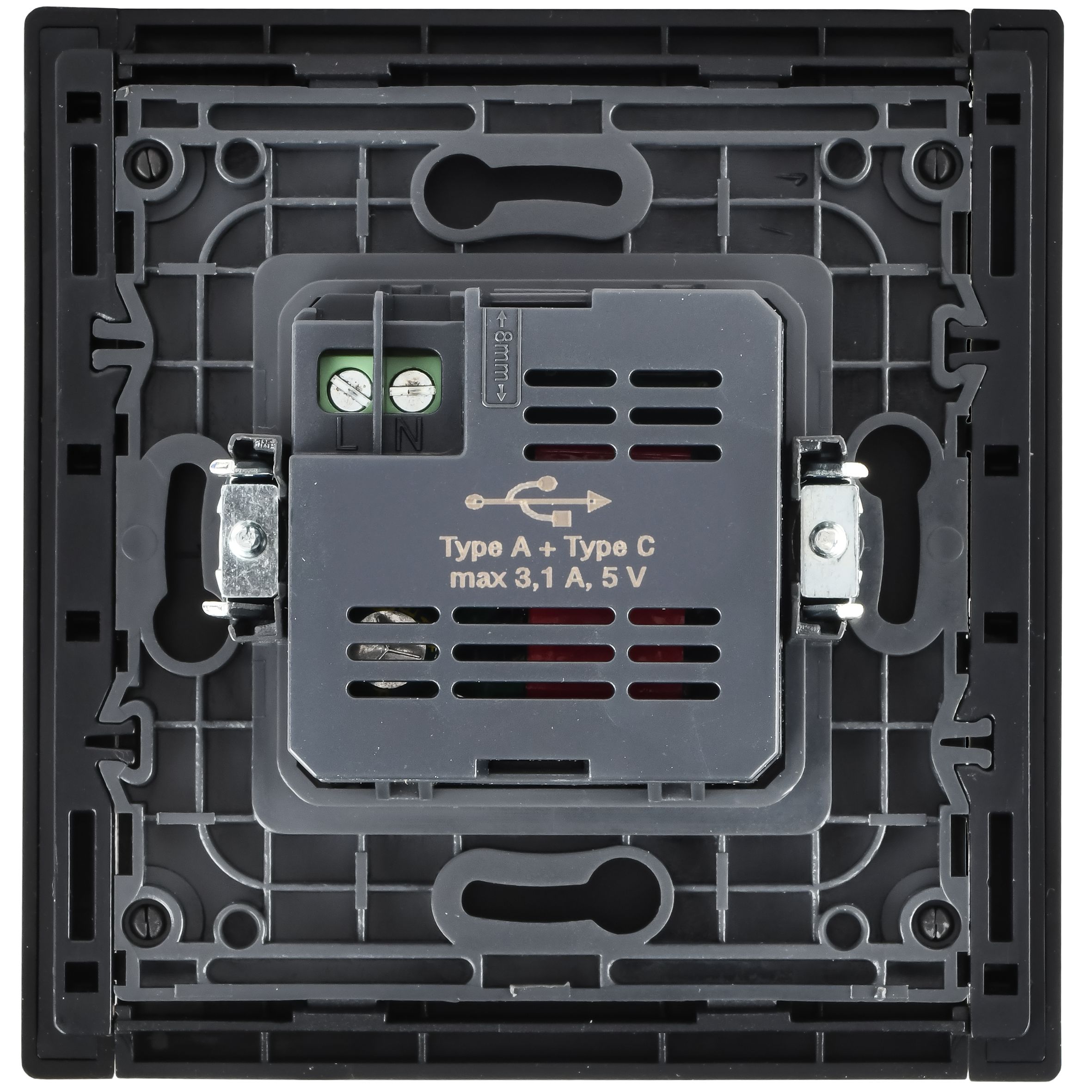 FORTE&PIANO Розетка USB A+C 3,1А FP650M скрытой установки металл шампань (FP-U22-D31-M-K37)
