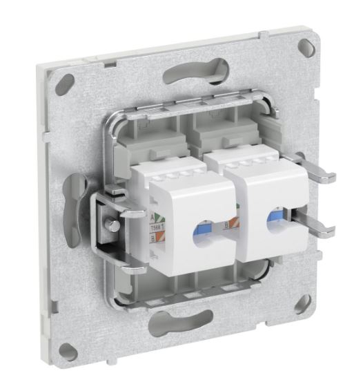 Розетка RJ-45 KANT 6А двойная белый песок (7010674)