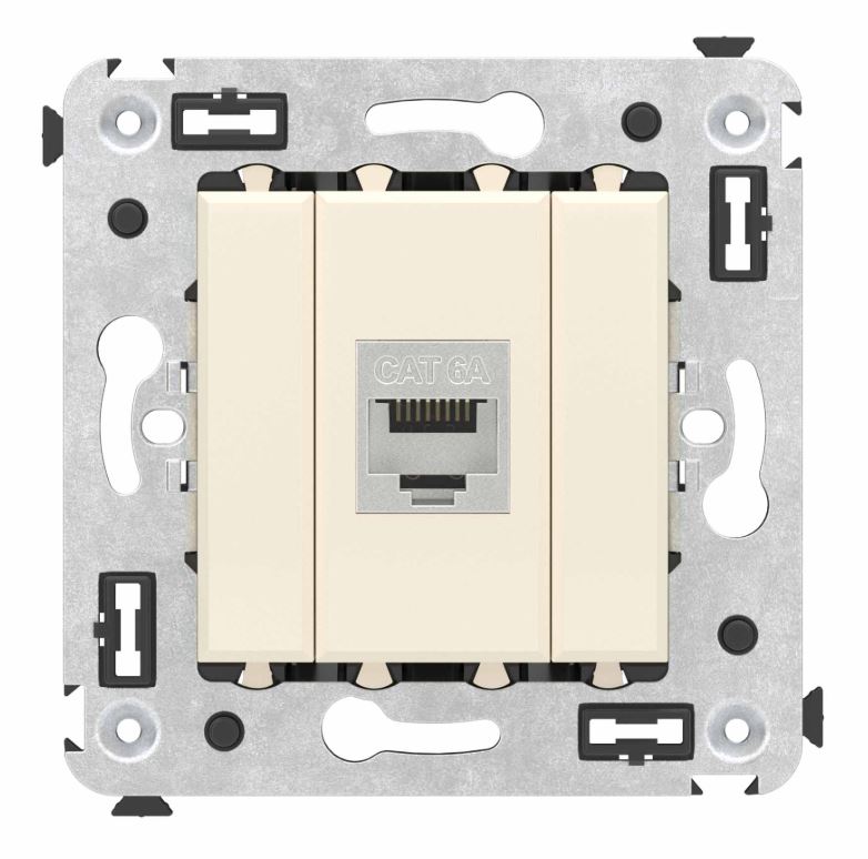 Розетка RJ-45 кат.6A одинарная экранированная Avanti ванильная дымка (4405773)