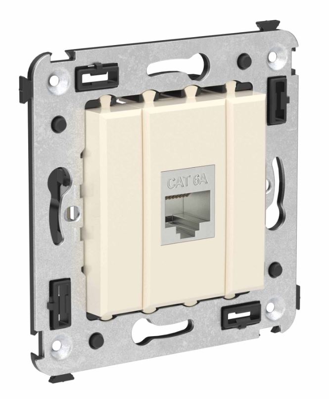 Розетка RJ-45 кат.6A одинарная экранированная Avanti ванильная дымка (4405773)