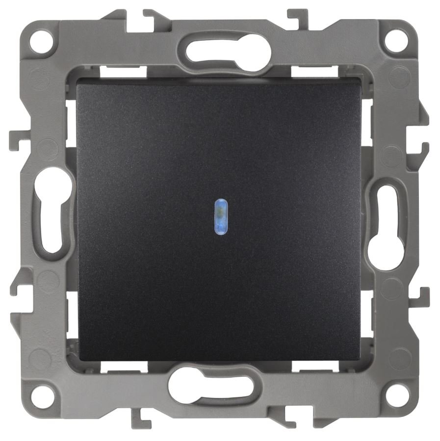 Выключатель 1-кл. с подсветкой IP20 12-1102-05 250В 10АХ антрацит ЭРА (Б0014637)