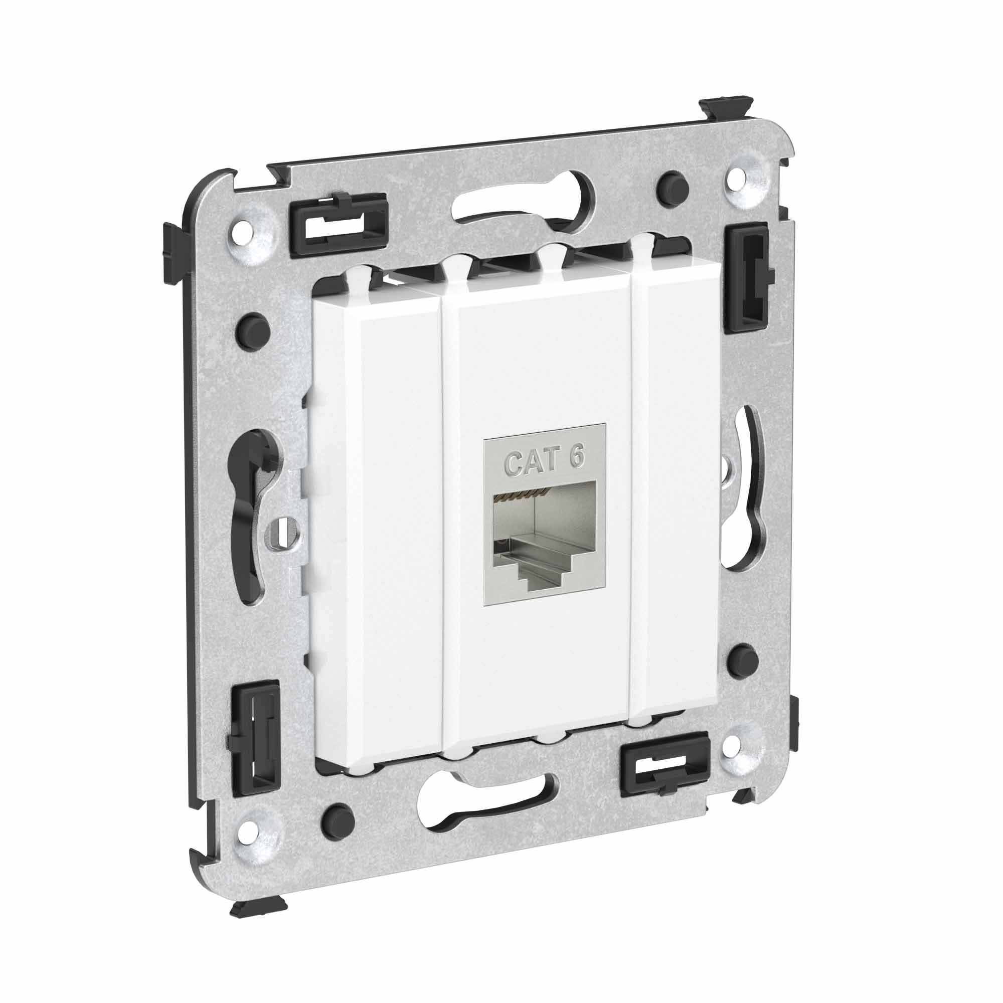 RJ-45 без шторки в стену, кат.6e одинарная экранированная Avanti белое облако (4400793)