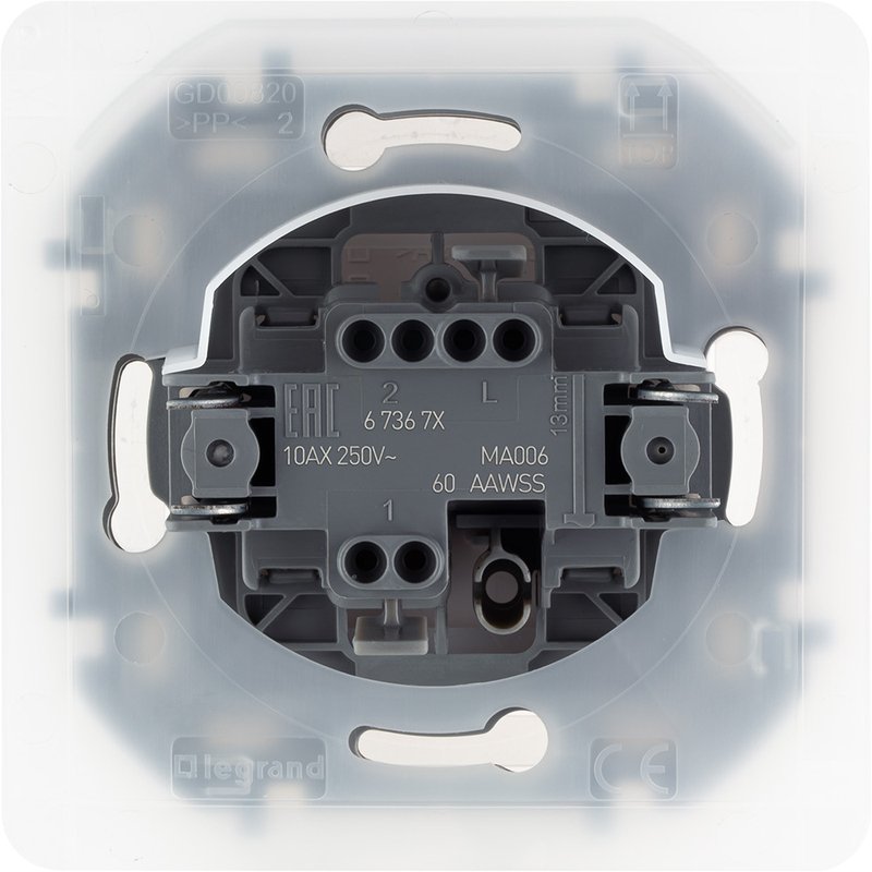 Inspiria переключатель 1-клавишный, скрытой установки, IP44, белый (673670)