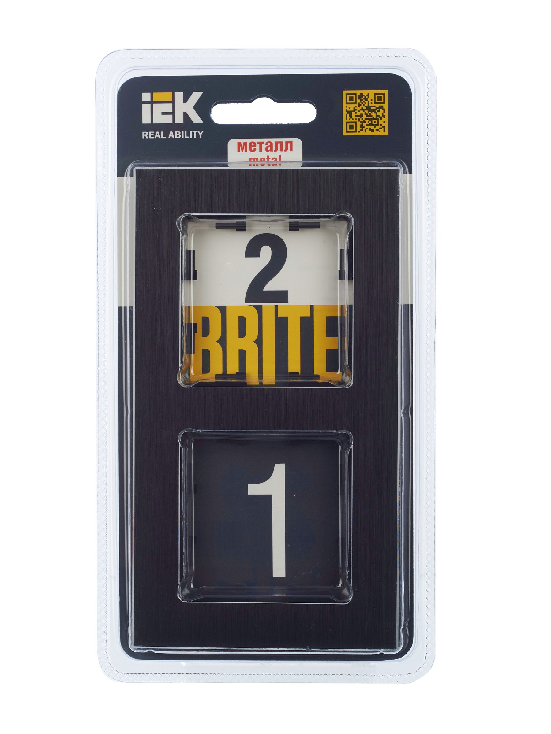 Рамка 2-местная РУ-2-1-БрЧ металл черный BRITE (BR-M22-M-K02)
