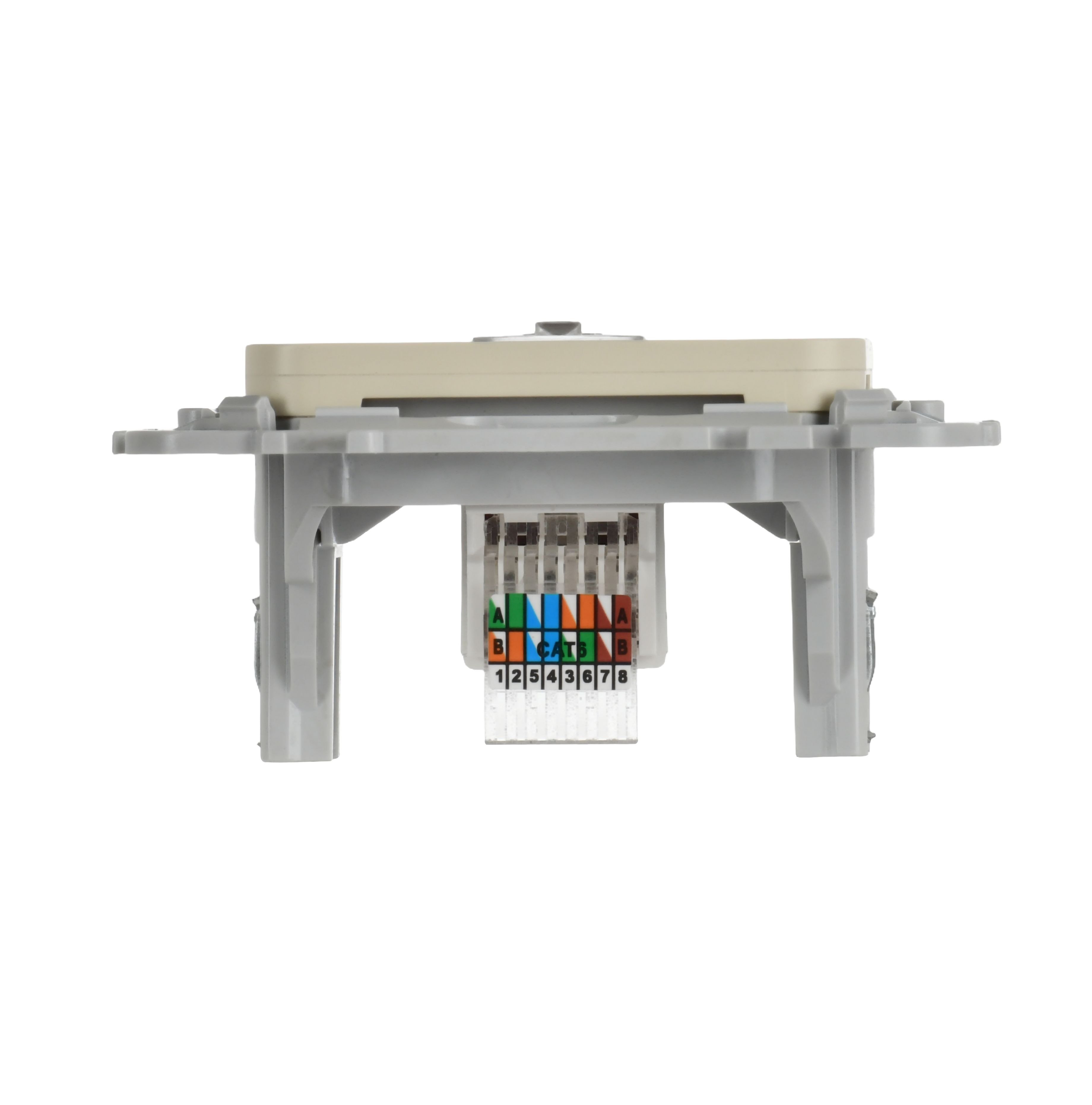 FLITE Розетка компьютерная RJ45 кат 6 UTP РК6-1-0-ФлСл скрытой установки сливочный (FI-K12-2-K86)