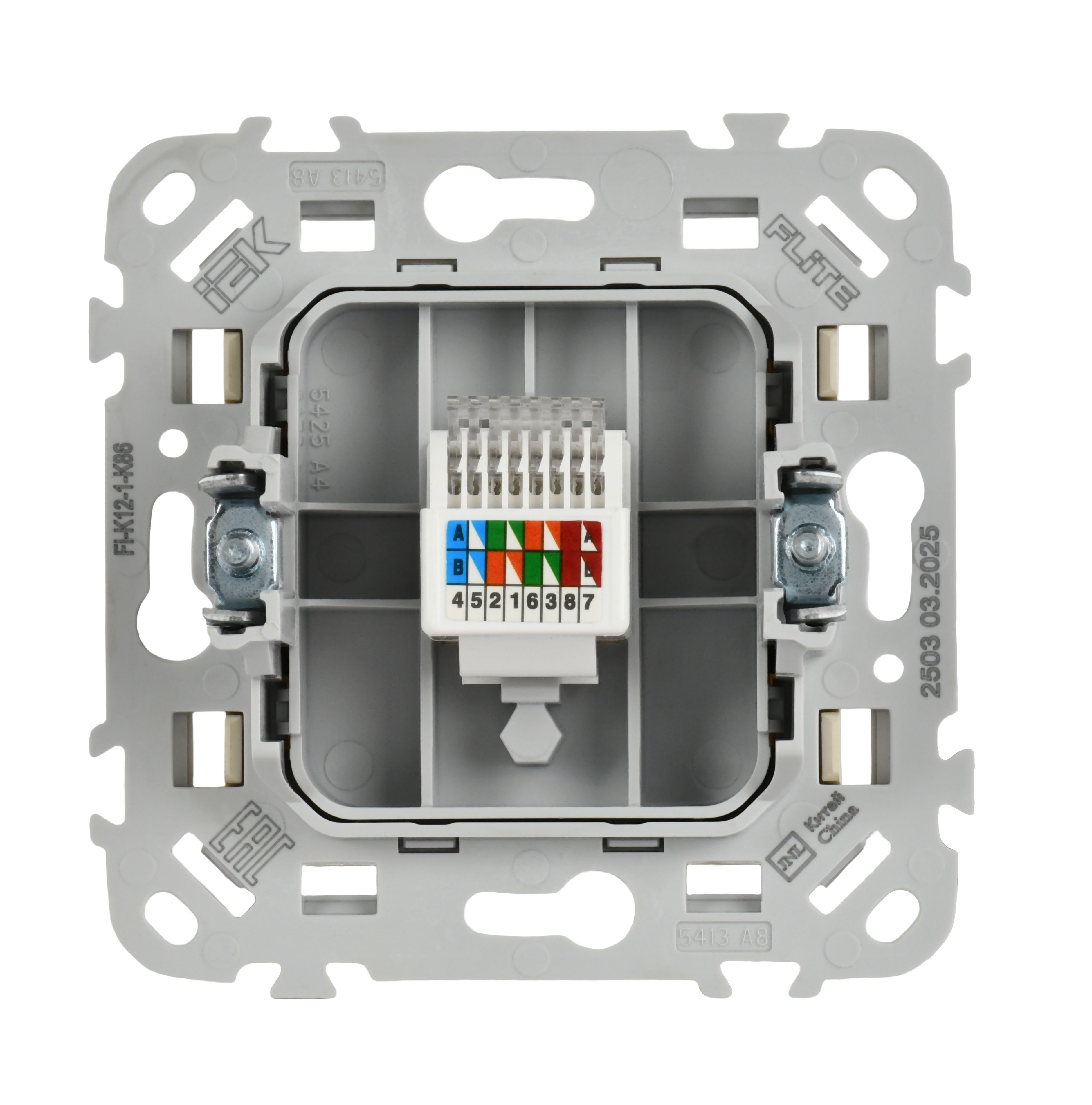 FLITE Розетка компьютерная RJ45 кат 5Е UTP РК5е-1-0-ФлСл скрытой установки сливочный (FI-K12-1-K86)