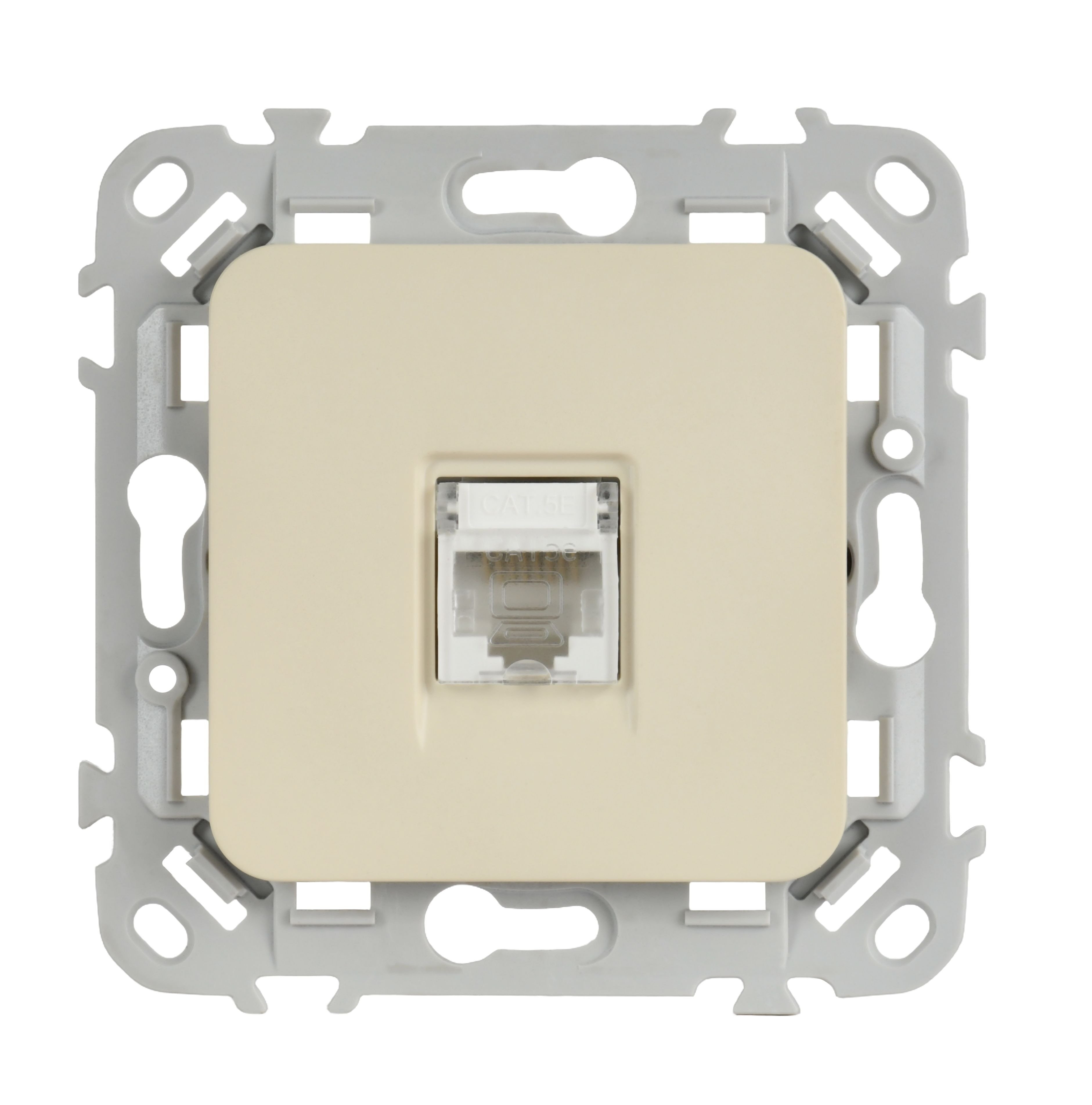 FLITE Розетка компьютерная RJ45 кат 5Е UTP РК5е-1-0-ФлСл скрытой установки сливочный (FI-K12-1-K86)