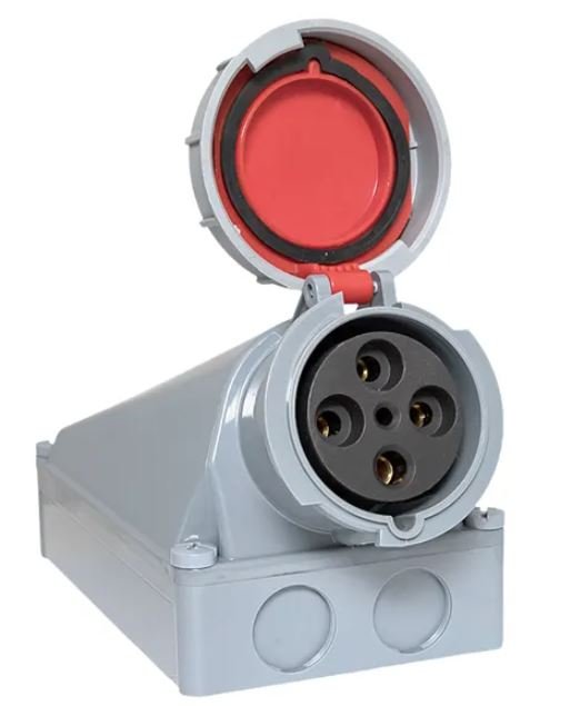 Розетка стационарная наружная 1442 3Р+РЕ 125А 380В IP67 PROxima (ps-1442-125-380)