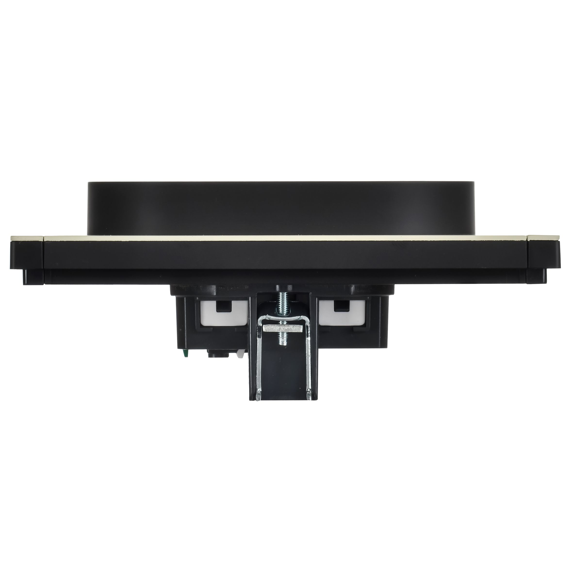FORTE&PIANO Розетка 2-местная FP823M с заземлением с защитными шторками безвинтовое крепление скрытой установки 16А металл слоновая кость (FP-R24-16-1-M-K41)