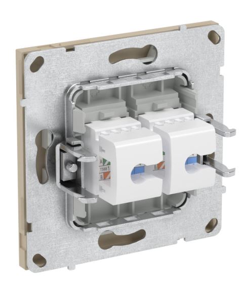 Розетка RJ-45 KANT 5E двойная ванильный марципан (7015664)