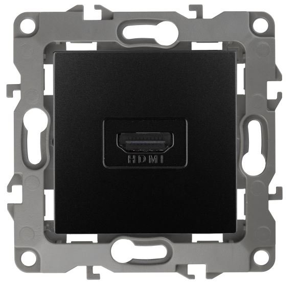Розетка HDMI 12-3114-05 IP20 серия 12 антрацит ЭРА (Б0027485)