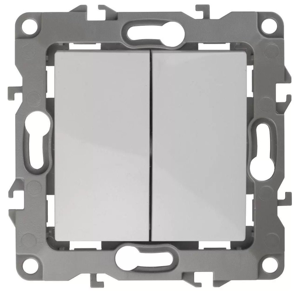 Переключатель двойной IP20 12-1106-01 250В 10АХ белый ЭРА (Б0014663)